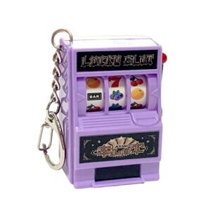 Mini Slot Casino Toy Keychain Purple